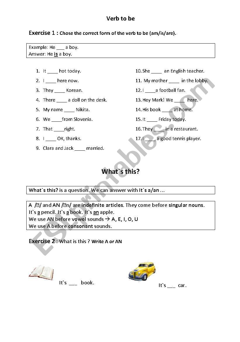 Verb to be and question What`s this